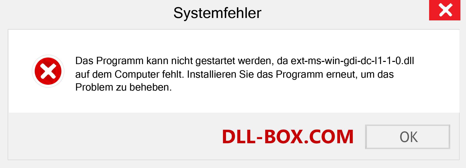 ext-ms-win-gdi-dc-l1-1-0.dll-Datei fehlt?. Download für Windows 7, 8, 10 - Fix ext-ms-win-gdi-dc-l1-1-0 dll Missing Error unter Windows, Fotos, Bildern